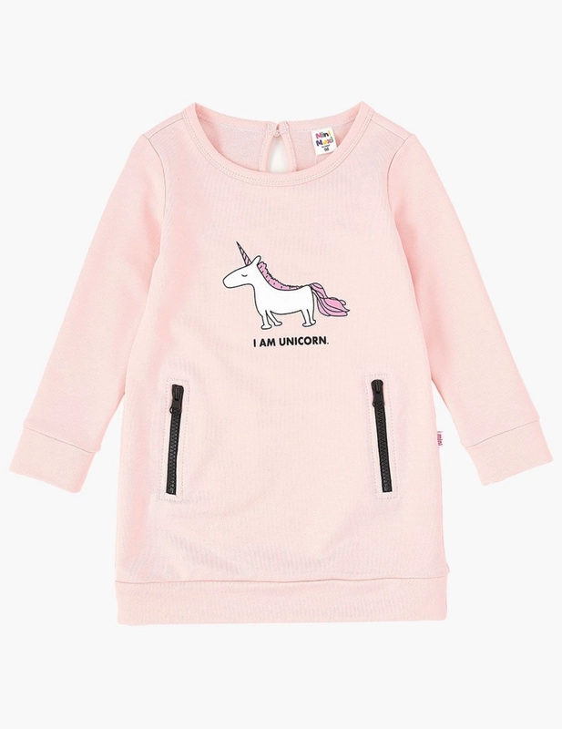 Платье для девочки розовое единорог Mini Maxi