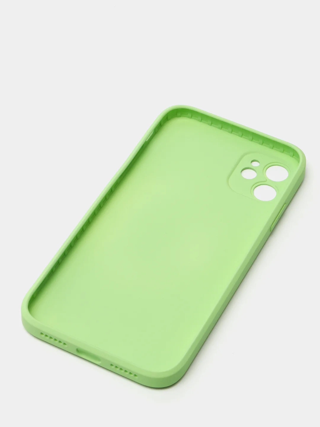 Салатовый чехол силиконовый со стеклянной панелью для Apple iPhone 11 (Айфон 11)