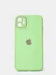 Салатовый чехол силиконовый со стеклянной панелью для Apple iPhone 11 (Айфон 11)