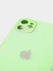 Салатовый чехол силиконовый со стеклянной панелью для Apple iPhone 11 (Айфон 11)