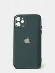 Тёмно-зелёный чехол силиконовый со стеклянной панелью для Apple iPhone 11 (Айфон 11)