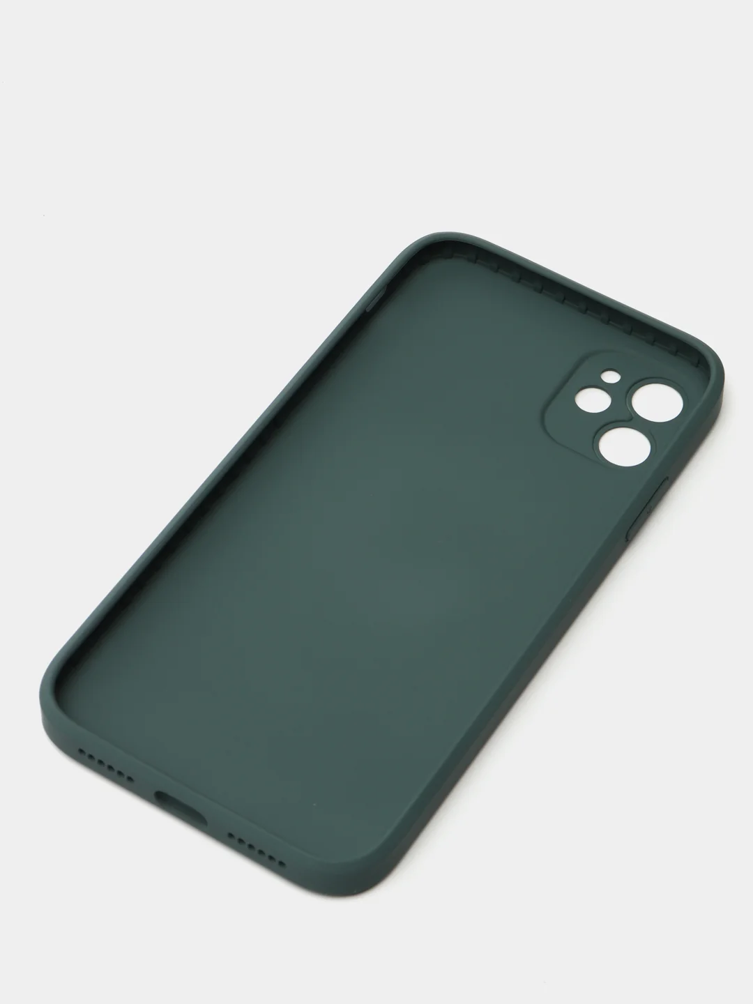 Тёмно-зелёный чехол силиконовый со стеклянной панелью для Apple iPhone 11 (Айфон 11)