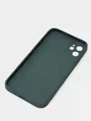 Тёмно-зелёный чехол силиконовый со стеклянной панелью для Apple iPhone 11 (Айфон 11)