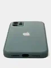 Тёмно-зелёный чехол силиконовый со стеклянной панелью для Apple iPhone 11 (Айфон 11)