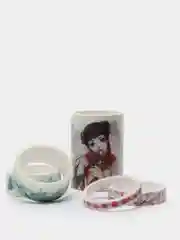 Алый клейкая декоративная лента в наборе, 7 штук,0.5 см/0,8 см/1.5 см /2,5 см /5,3 см х 2 м