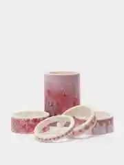 Пастельно-коралловый клейкая декоративная лента в наборе, 7 штук,0.5 см/0,8 см/1.5 см /2,5 см /5,3 см х 2 м