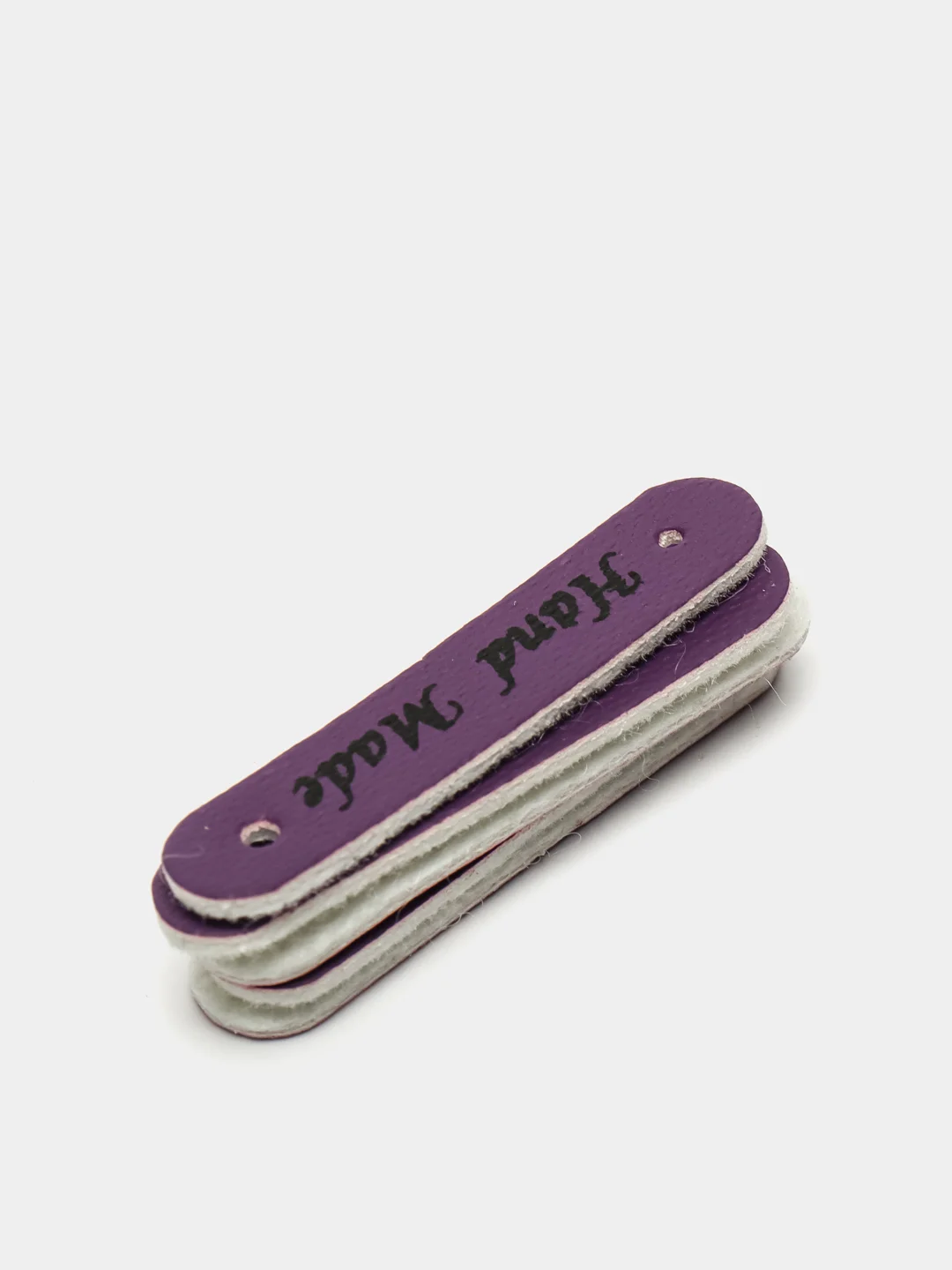 Фиолетовый бирка "Hand made", экокожа, 5 штук