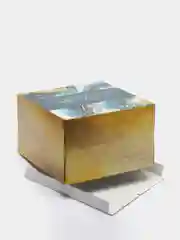 Золотой коробка складная "Цветочная", 30 х 30 х 19 см