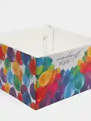 Пурпурный коробка складная "Цветочная", 30 х 30 х 19 см