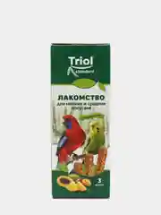 Лакомство Triol для мелких и средних попугаев с фруктами (уп. 3 шт), 80г Зерновая палочка
