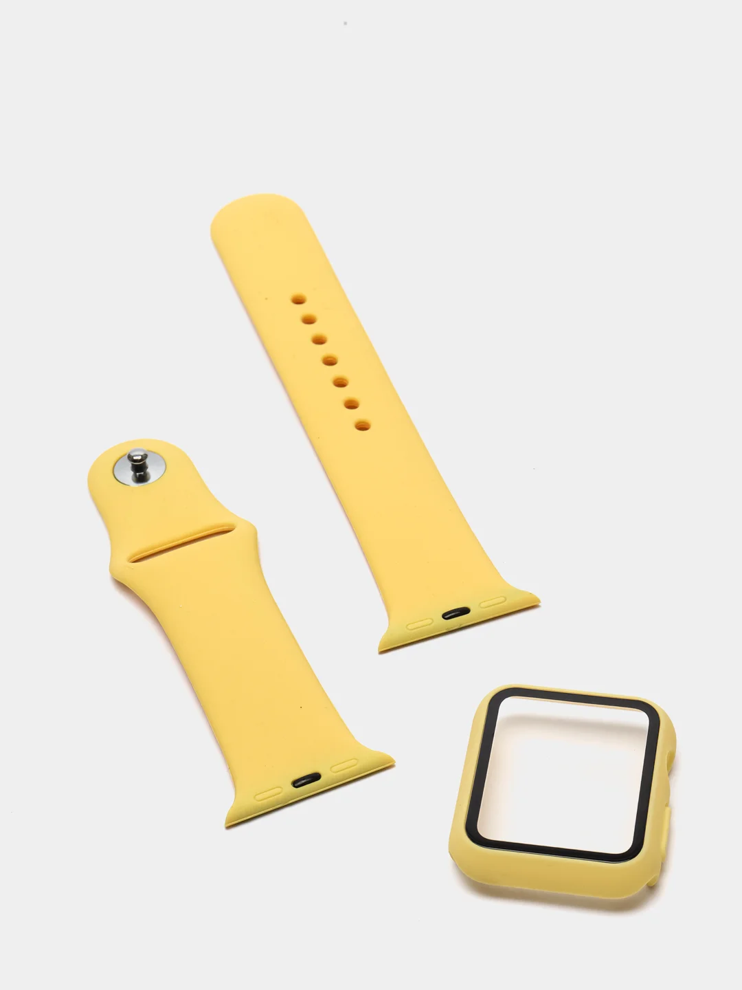 Прозрачный бампер с защитным стеклом и ремешком для Apple Watch 38/40/41/42/44/45/49
