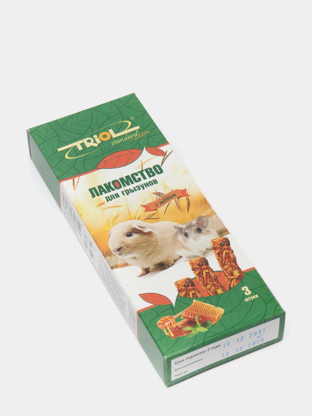 Лакомство для грызунов с мёдом, уп. 3 шт, 80г Triol Зерновая палочка