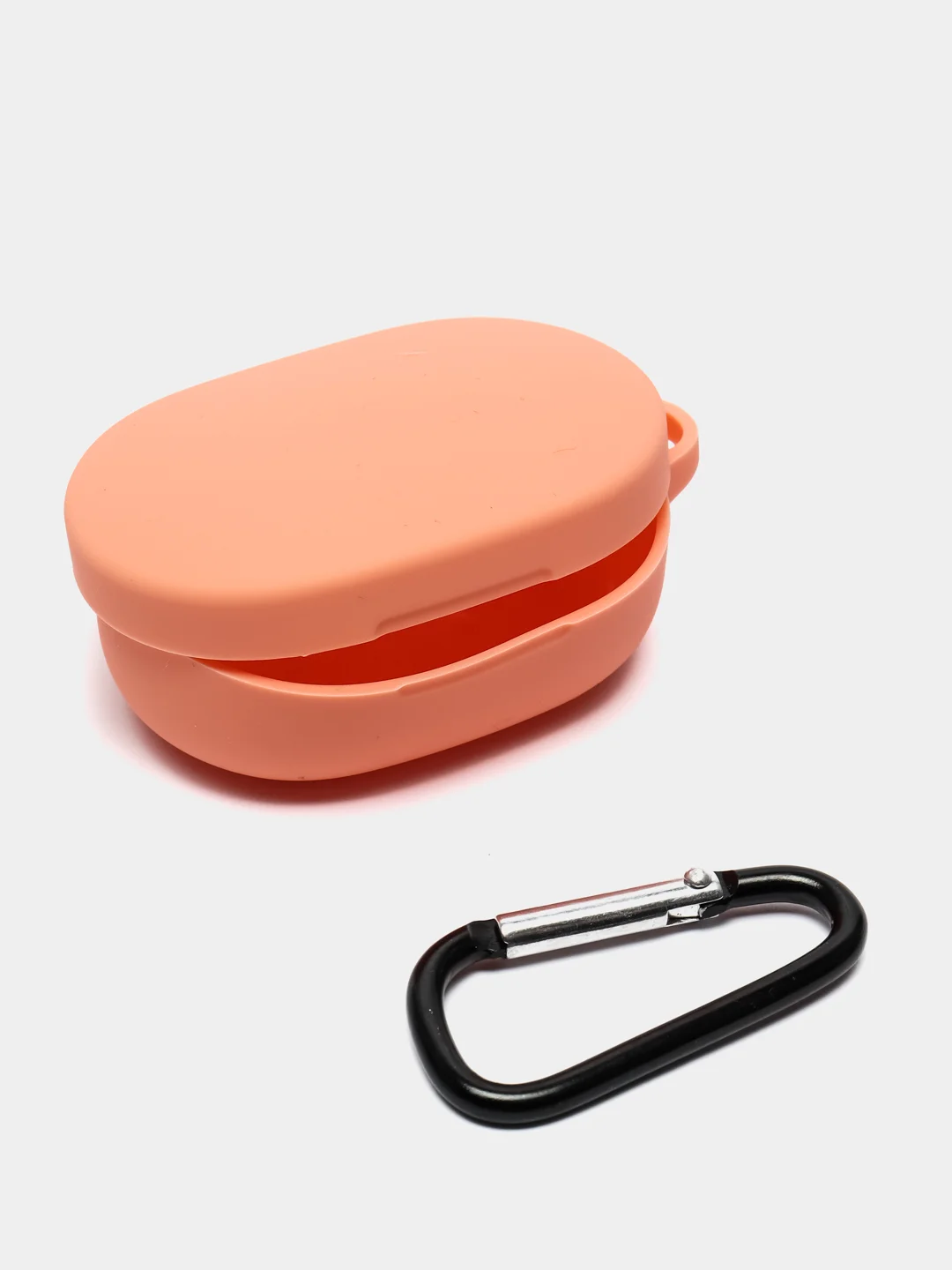 Оранжевый чехол с карабином для Xiaomi Redmi Airdots / Airdots S / Airdots 2 аирдотс наушников
