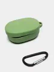 Зеленый чехол с карабином для Xiaomi Redmi Airdots / Airdots S / Airdots 2 аирдотс наушников