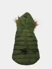 Зеленый куртка с капюшоном, для собак, зимняя