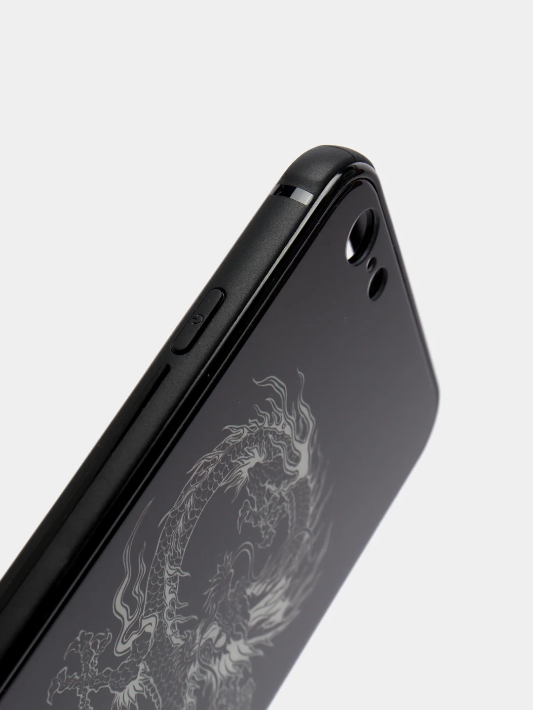 Синий светящийся чехол со стеклянным покрытием для Iphone
