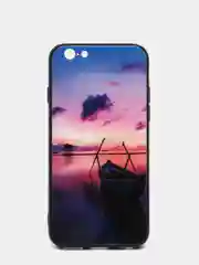 Багровый чехол с блестками со стеклянной панелью Iphone 11,12,13,Pro,Max,XR,X,XS,7+,8+,7,8,SE,6,6S