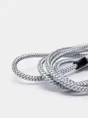Серебряный магнитный кабель microUSB, type-C, Lightning