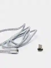 Серебряный магнитный кабель microUSB, type-C, Lightning