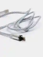 Серебряный магнитный кабель microUSB, type-C, Lightning