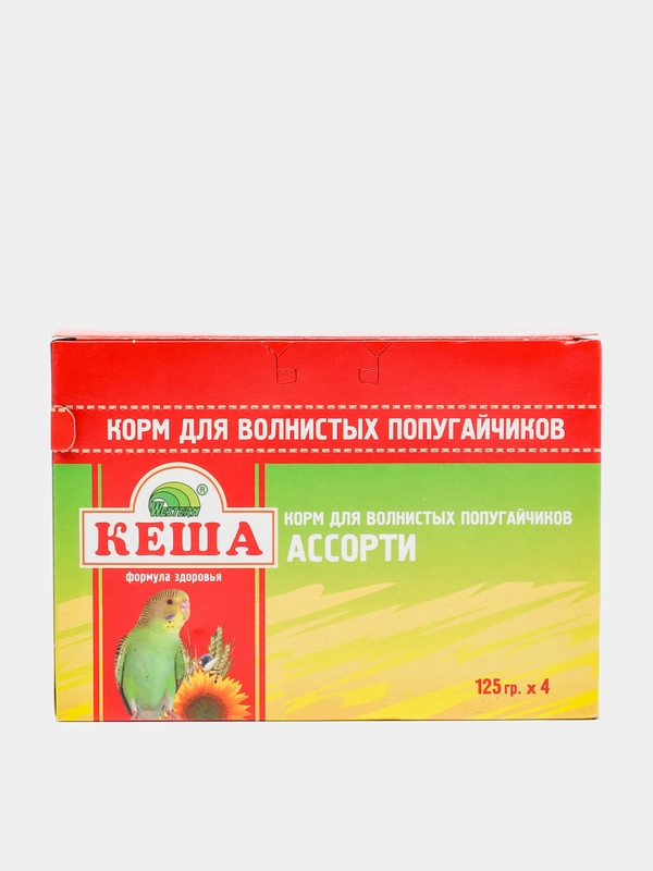 Корм для попугаев "Кеша" Ассорти 4*125 г, 4 вида корма для птиц