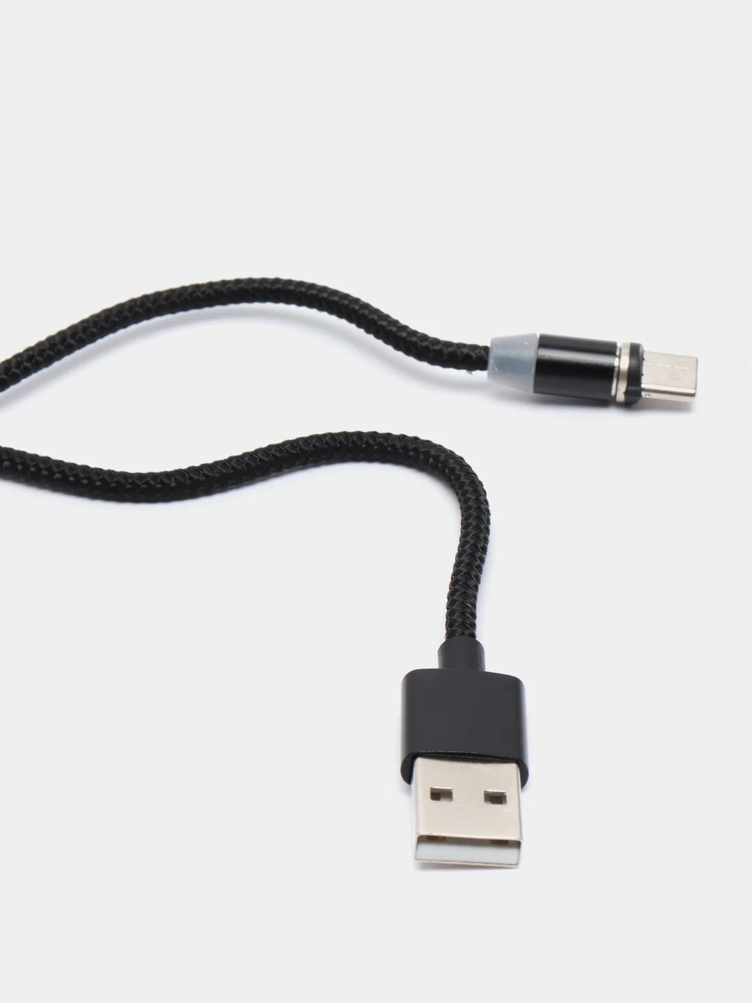 Черный магнитный кабель microUSB, type-C, Lightning