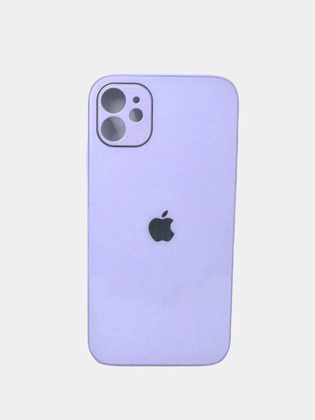 Лавандовый чехол силиконовый со стеклянной панелью на Iphone 11