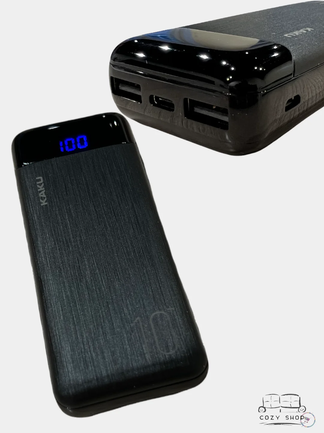 Черный внешний аккумулятор 10000 mAh Power Bank