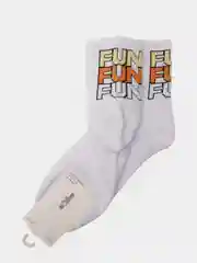 Белый носки с принтом "Fun", подростковые, унисекс