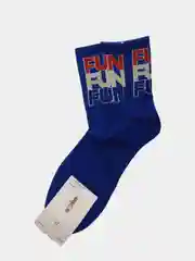 Синий носки с принтом "Fun", подростковые, унисекс