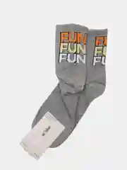 Серый носки с принтом "Fun", подростковые, унисекс
