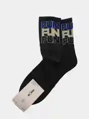 Черный носки с принтом "Fun", подростковые, унисекс