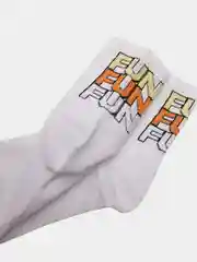 Белый носки с принтом "Fun", подростковые, унисекс