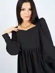Платье коктейльное, с длинным рукавом