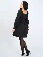 Платье коктейльное, с длинным рукавом