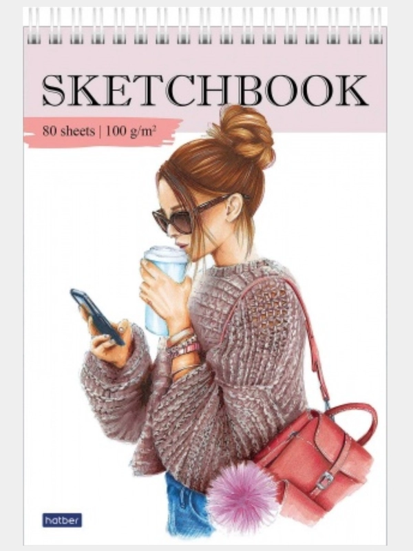 Блокнот/Скетчбук/Premium" SketchBook 80л А5 без линовки твердая подложка на гребне