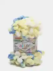 Золотистый хаки пряжа Alize Puffy петельки