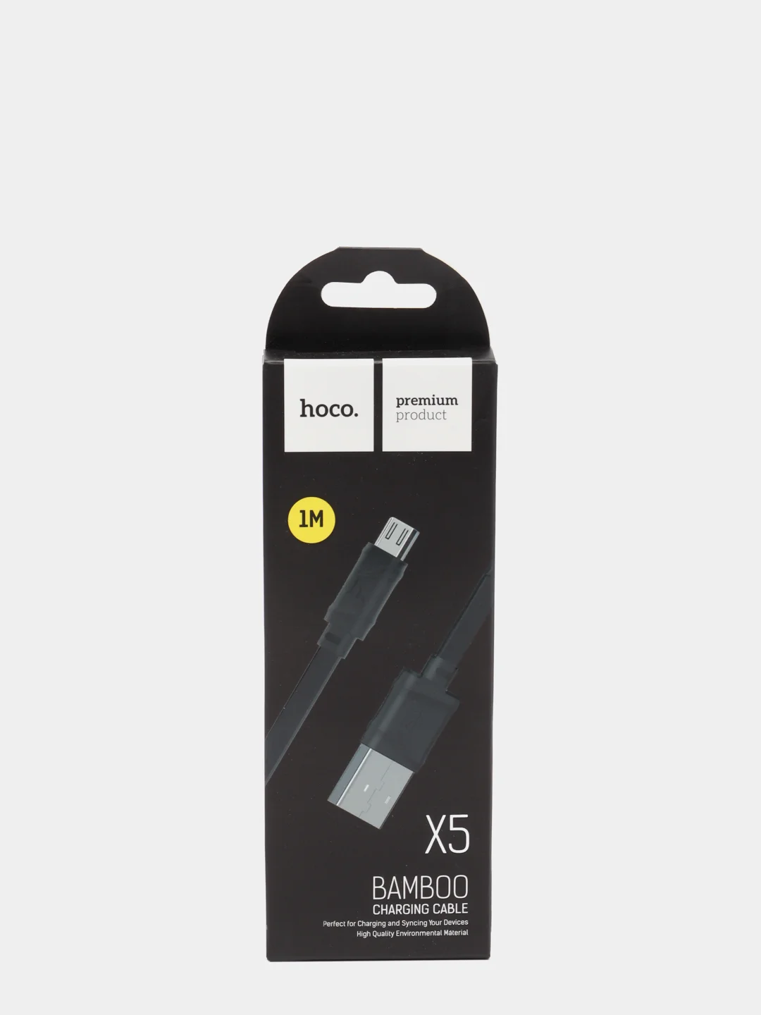 Черный кабель HOCO X5 Bamboo (2,4А) Micro -USB Белый Черный – 1 метр.