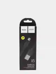 Черный кабель HOCO X5 Bamboo (2,4А) Micro -USB Белый Черный – 1 метр.