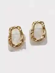 Серьги с пластиковыми вставками, золотые