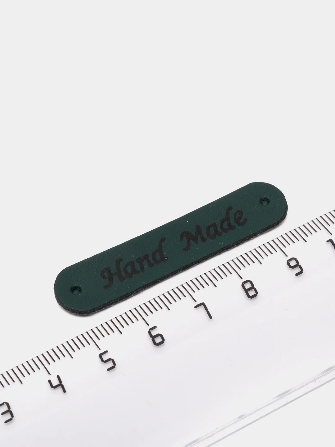 Лесной зеленый бирка "Hand made", экокожа, 5 штук