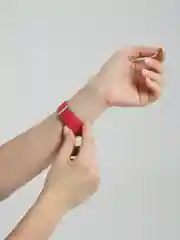 Красный женские часы с ремешком из холста
