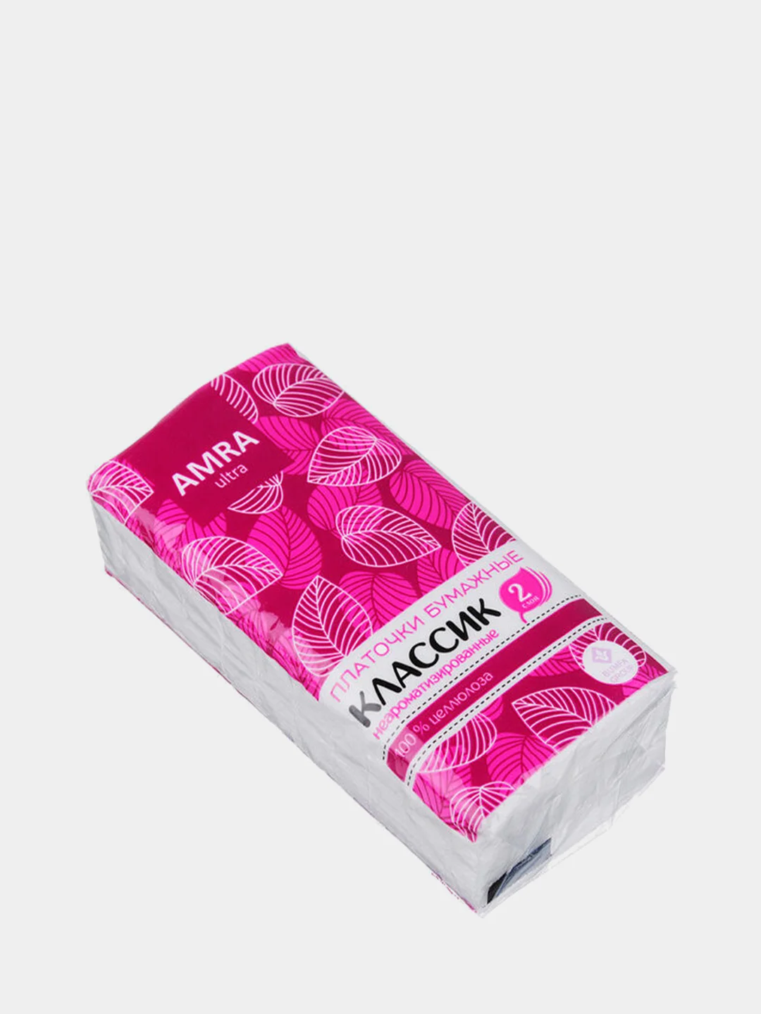 Платочки бумажные классик,неароматизированные AMRA ultra, 2 слоя, 10 ...