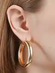 Золотой серьги-конго круглые, золотистые/серебряные, 2 цвета