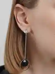 Серебряный серьги длинные, ассиметричные сережки-гвоздики, 2 цвета