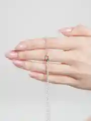Серебряный подвеска - цепочка на шею 8 марта