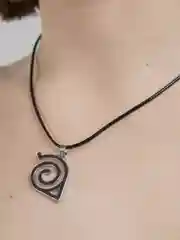 Серебряный цепочка с подвеской "Коноха. Наруто"