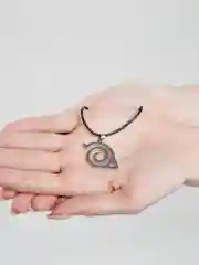 Серебряный цепочка с подвеской "Коноха. Наруто"