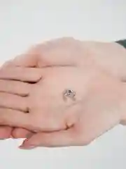 Серебряный серьга-кафф на ухо "Лягушка"