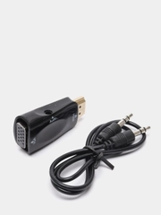 Переходник HDMI-VGA+AUX (пластиковый бокс) OT-AVW20